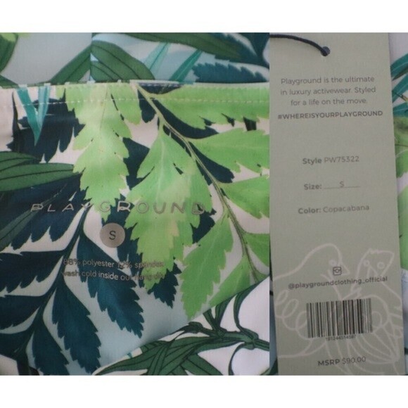 Playground Copacabana Women Size S Green Novelty Pullon High Rise NEW Leggings - Picture 8 of 8